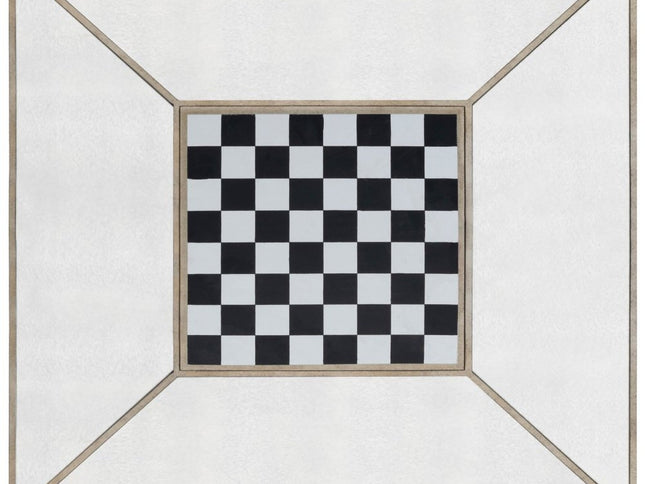 36" Brown and Silver Wood Coffee Table