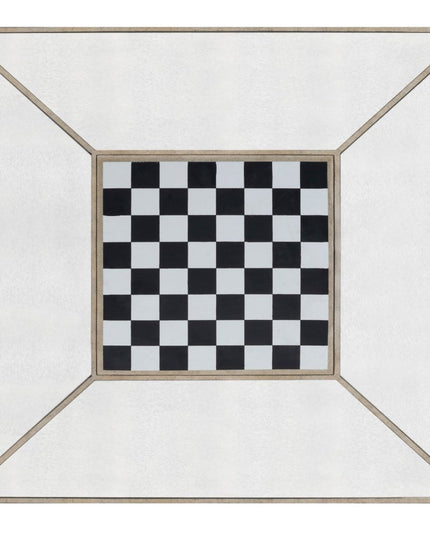 36" Brown and Silver Wood Coffee Table