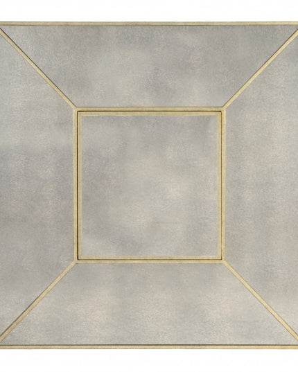 36" Brown and Silver Wood Coffee Table