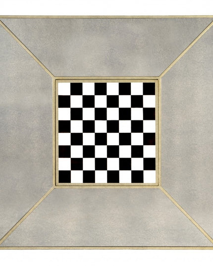 36" Brown and Silver Wood Coffee Table