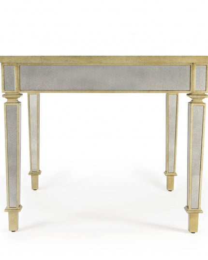 36" Brown and Silver Wood Coffee Table