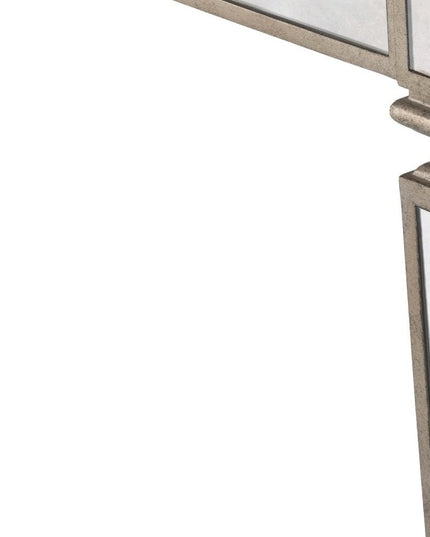 36" Brown and Silver Wood Coffee Table