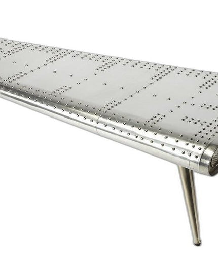 60" Silver Aluminum and Metal Coffee Table