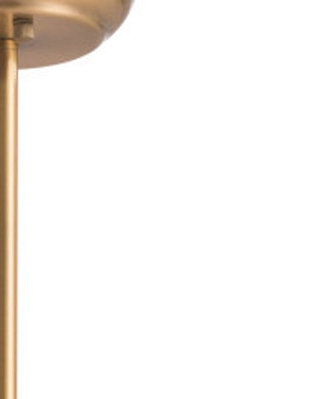 Gold Shaded Two Light Metal Dimmable Ceiling Light With White Shades