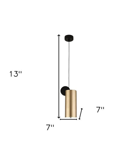 Gold Deco Cylinder Ceiling Lamp