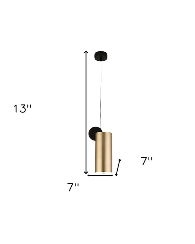 Gold Deco Cylinder Ceiling Lamp