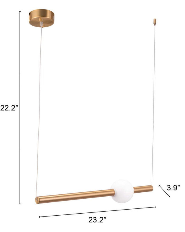 Gold And White Kitchen Island Metal LED Chandelier