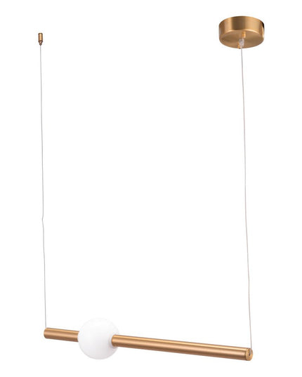 Gold And White Kitchen Island Metal LED Chandelier