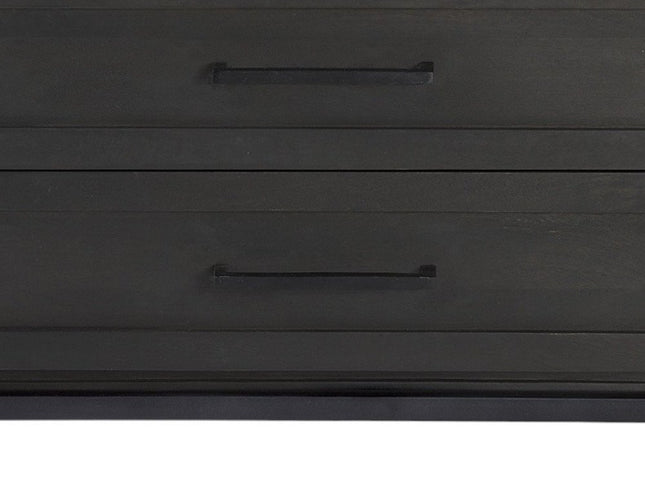 36" Black And White Solid Wood And Marble Three Drawer Dresser