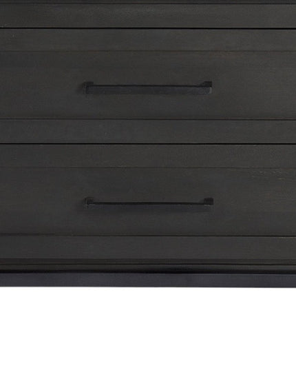 36" Black And White Solid Wood And Marble Three Drawer Dresser