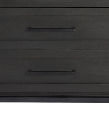 36" Black And White Solid Wood And Marble Three Drawer Dresser