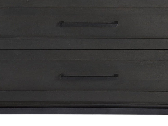 36" Black And White Solid Wood And Marble Three Drawer Dresser