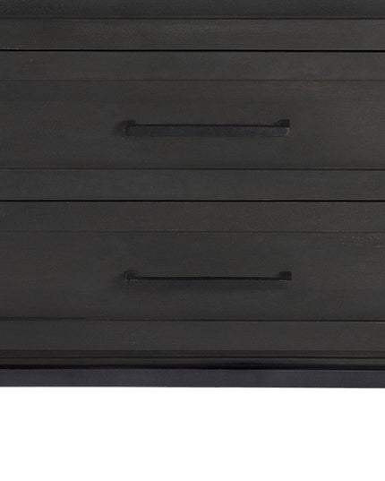 36" Black And White Solid Wood And Marble Three Drawer Dresser