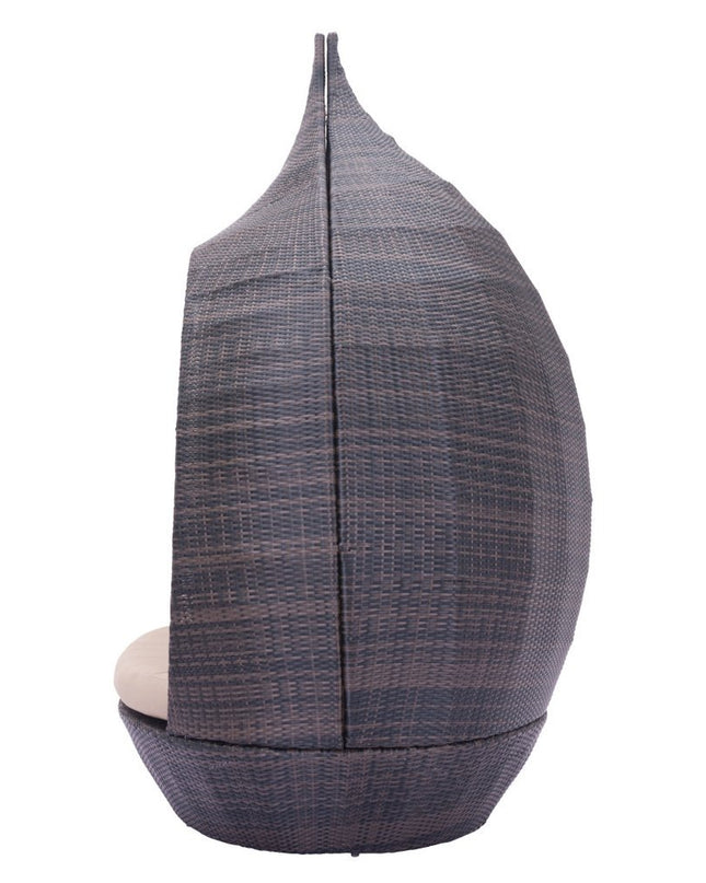 Teardrop Shaped Brown and Beige Daybed