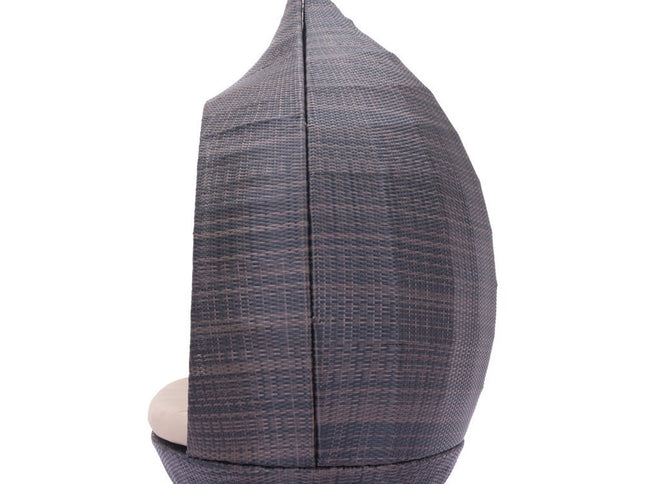 Teardrop Shaped Brown and Beige Daybed