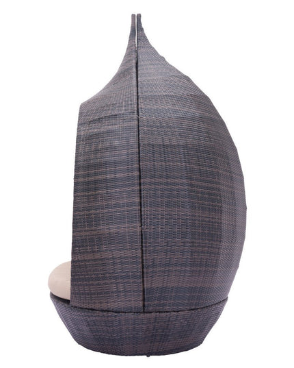 Teardrop Shaped Brown and Beige Daybed