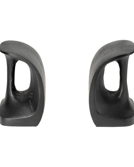 Set of Two 6" Black Metal Decorative Bookends