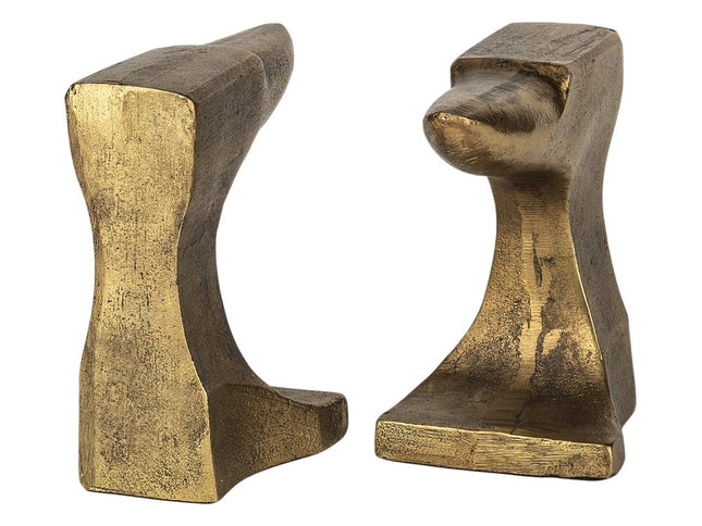 Set of Two 6" Gold Metal Decorative Bookends