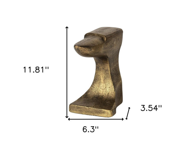 Set of Two 6" Gold Metal Decorative Bookends