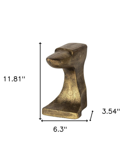 Set of Two 6" Gold Metal Decorative Bookends