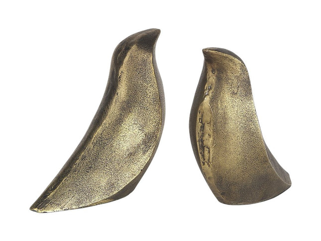 Set of Two 3" Gold Metal Bird Decorative Bookends