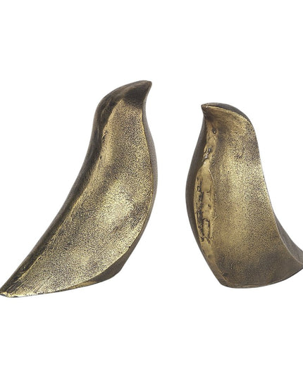 Set of Two 3" Gold Metal Bird Decorative Bookends