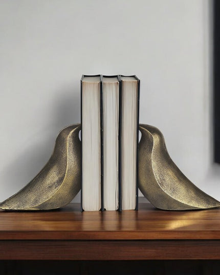 Set of Two 3" Gold Metal Bird Decorative Bookends