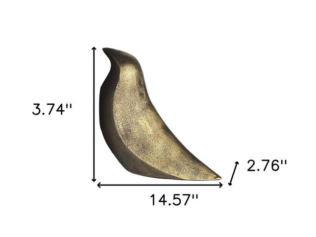 Set of Two 3" Gold Metal Bird Decorative Bookends