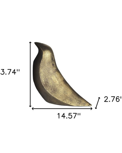 Set of Two 3" Gold Metal Bird Decorative Bookends