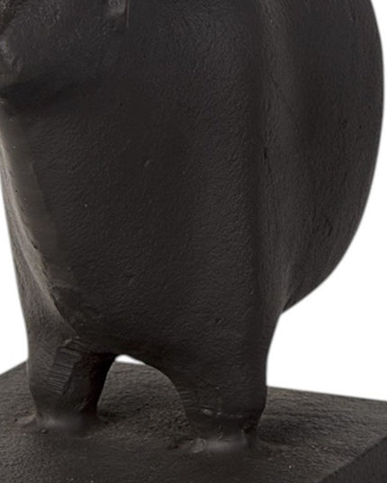 Set of Two 7" Black Fabric Bull Decorative Bookends