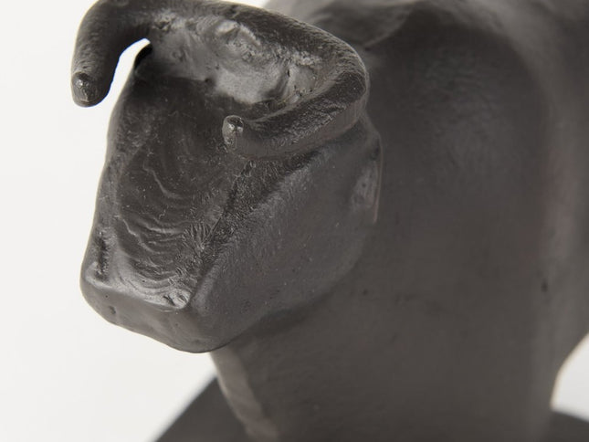 Set of Two 7" Black Fabric Bull Decorative Bookends