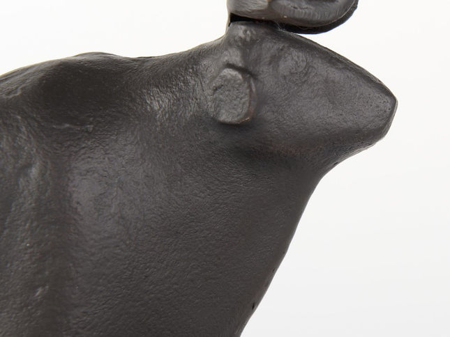 Set of Two 7" Black Fabric Bull Decorative Bookends