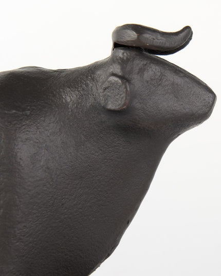 Set of Two 7" Black Fabric Bull Decorative Bookends