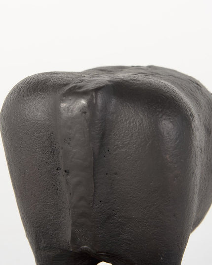 Set of Two 7" Black Fabric Bull Decorative Bookends