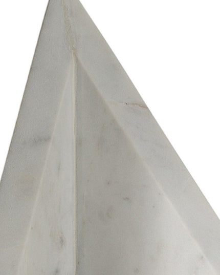 Set of Two White Marble Triangle Decorative Bookends