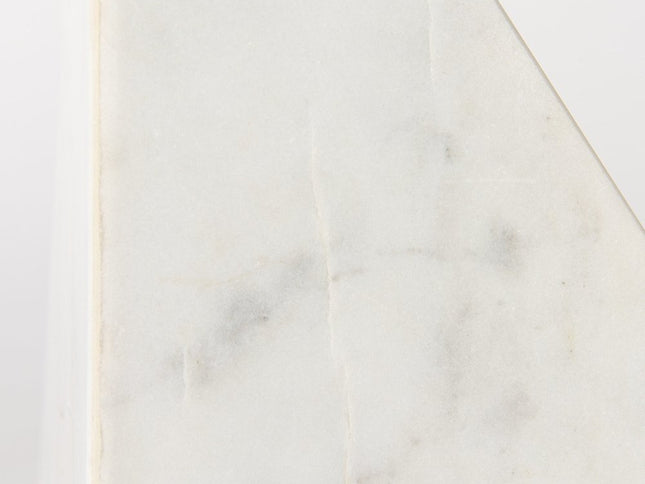 Set of Two White Marble Triangle Decorative Bookends
