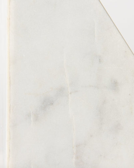 Set of Two White Marble Triangle Decorative Bookends