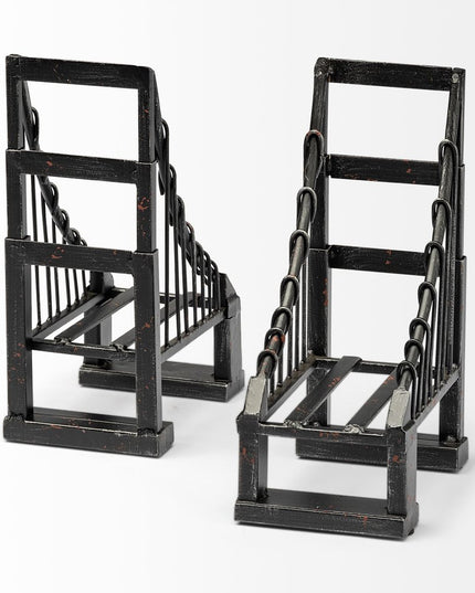 Set of Two 10" Brown Polyresin Decorative Bookends