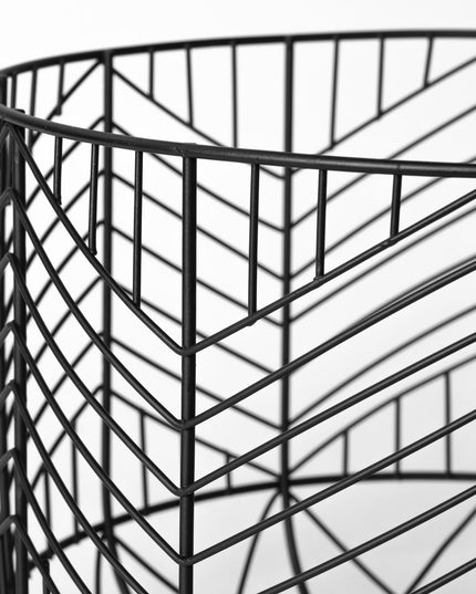 Set of Two Black Metal Tabletop Sculpture