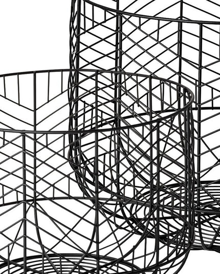 Set of Two Black Metal Tabletop Sculpture