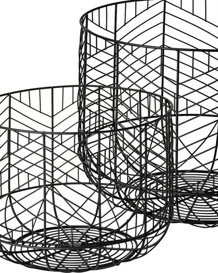 Set of Two Black Metal Tabletop Sculpture