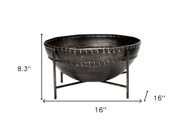 Set of Two Black Metal Decorative Bowl