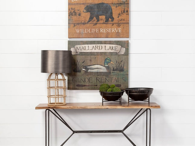 Set of Two Black Metal Decorative Bowl