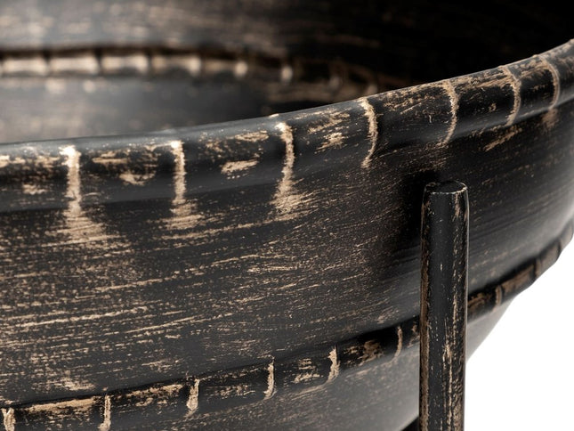 Set of Two Black Metal Decorative Bowl