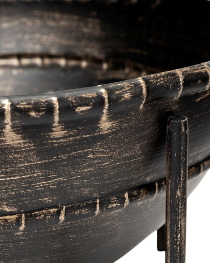 Set of Two Black Metal Decorative Bowl