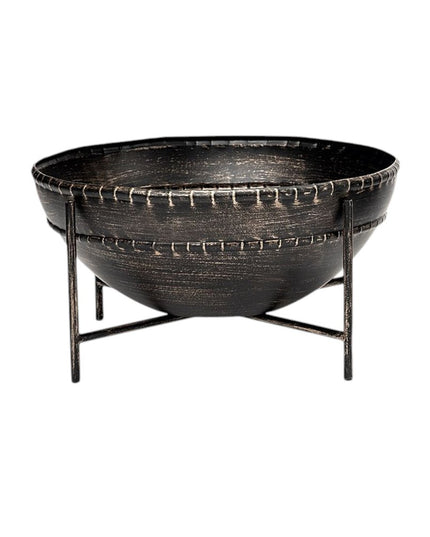 Set of Two Black Metal Decorative Bowl