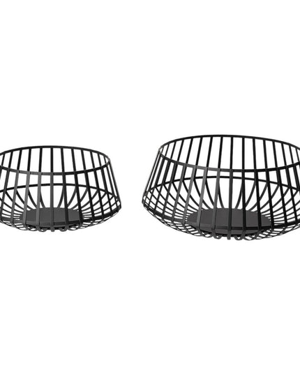 Set of Two Black Metal Decorative Bowl