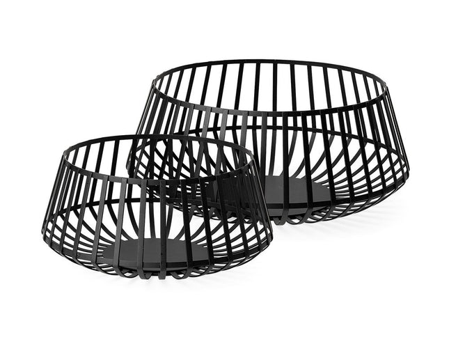 Set of Two Black Metal Decorative Bowl