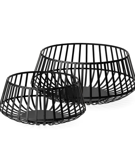 Set of Two Black Metal Decorative Bowl