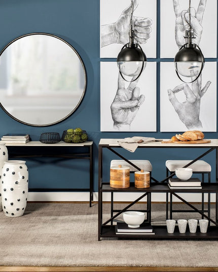 Set of Two Black Metal Decorative Bowl